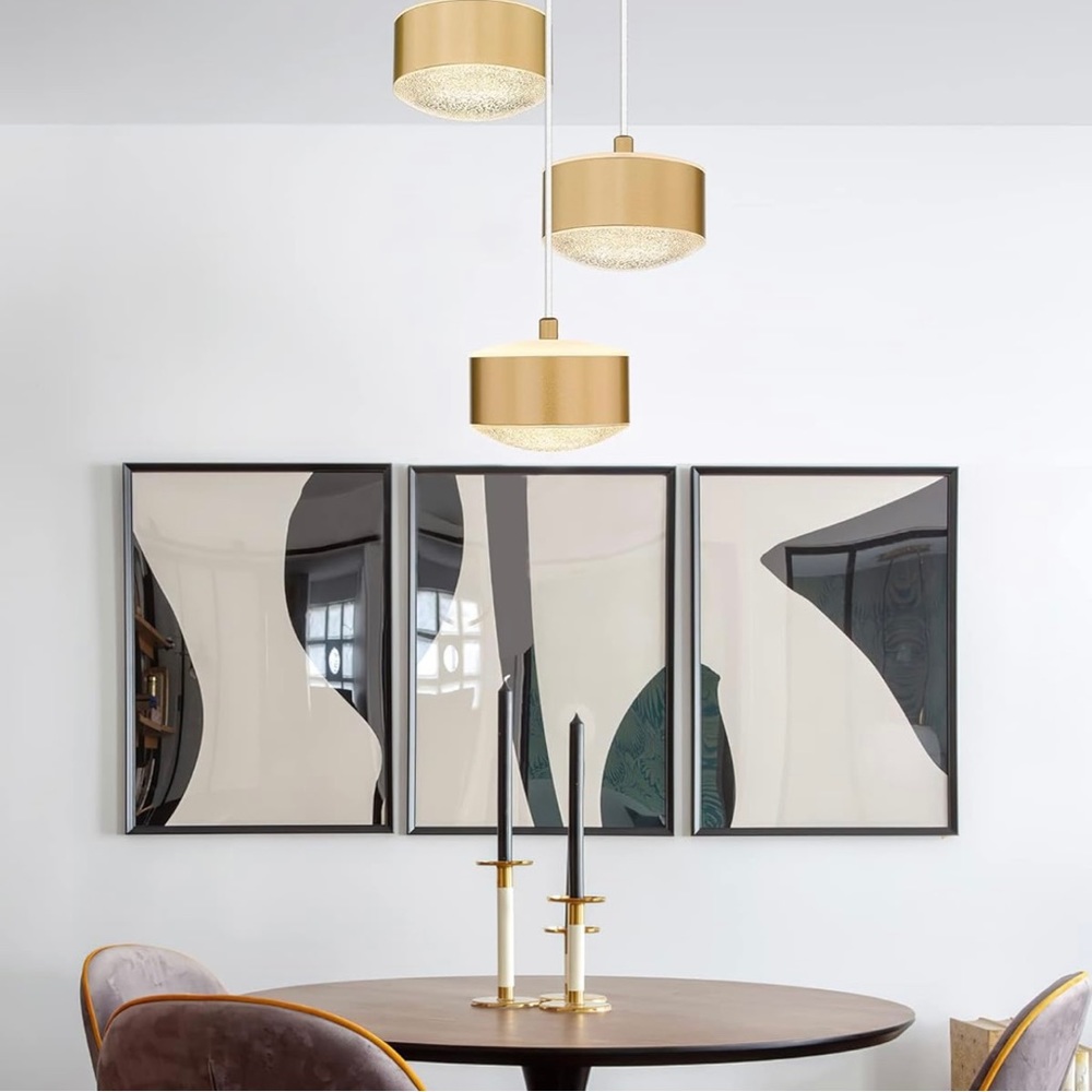 LED Pendant Lights, Mini Hanging Light Fixture with Polish‎ Gold Finish, - Picture 4 of 4